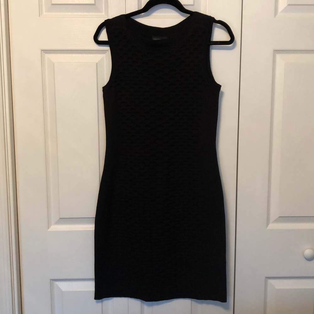 Black knit mini dress